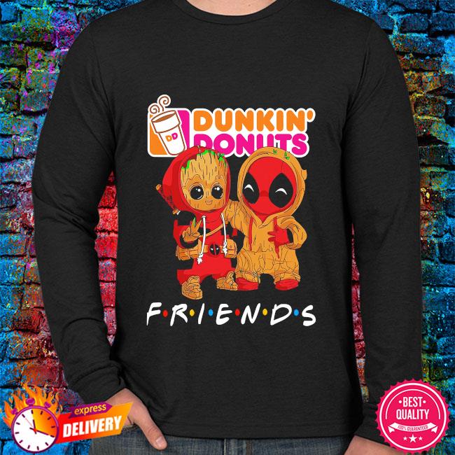 Baby Groot and baby Spiderman Dunkin' Donuts Friends shirt, hoodie,  sweater, long sleeve and tank top