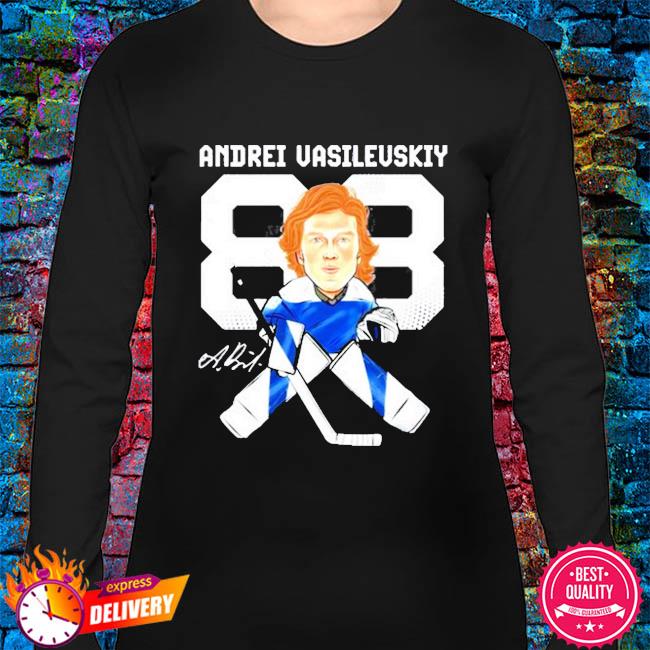 Tampa bay lightning 88 andrei vasilevskiy cartoon signature shirt, hoodie,  sweater, long sleeve and tank top