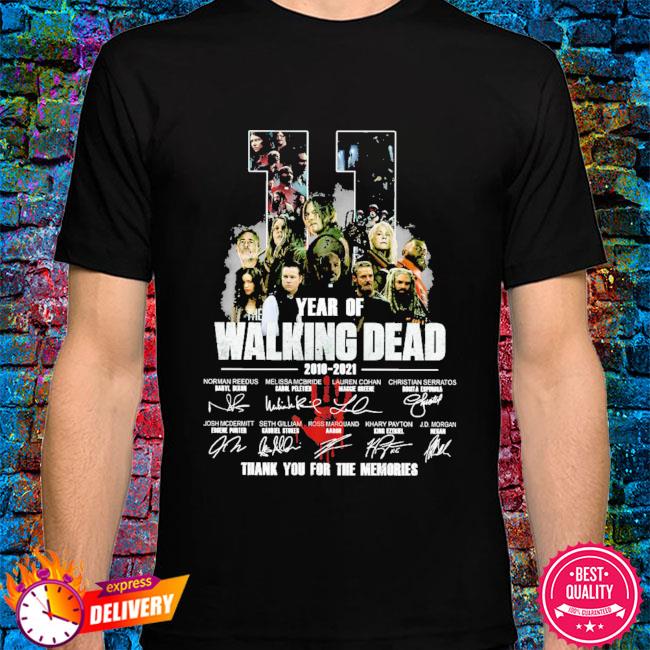 schapen Decoratie badminton The Walking Dead 11 years of 2018 2021 thank you for the memories  signatures shirt, hoodie, sweater, long sleeve and tank top
