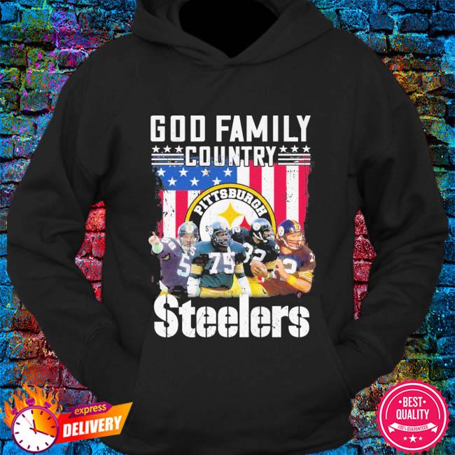 Pittsburgh Steelers God Family Country Steelers Signed Shirt