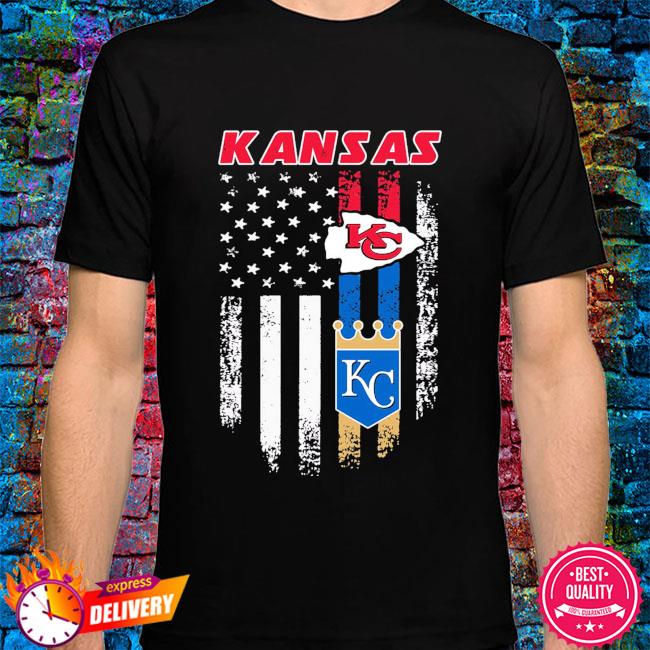 Kansas City Chiefs and Kansas City Royals American flag shirt
