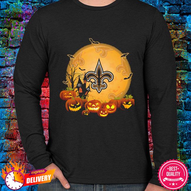 New Orleans Saints logo Moon Pumpkin Halloween shirt, hoodie