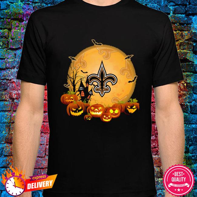 New Orleans Saints logo Moon Pumpkin Halloween shirt, hoodie, sweater, long  sleeve and tank top