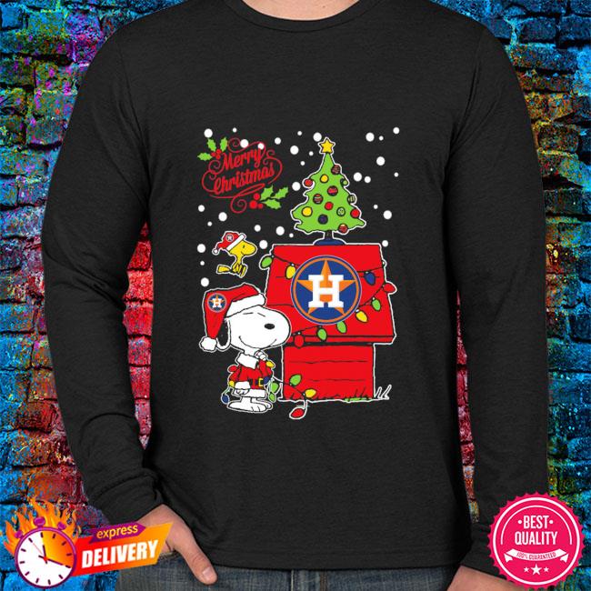 Official Houston astros Snoopy and Woodstock merry Christmas 2022 T-shirt,  hoodie, tank top, sweater and long sleeve t-shirt