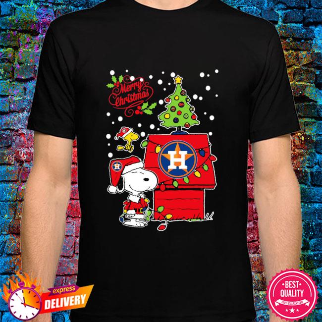 Snoopy And Woodstock Houston Astros Merry Christmas Shirt