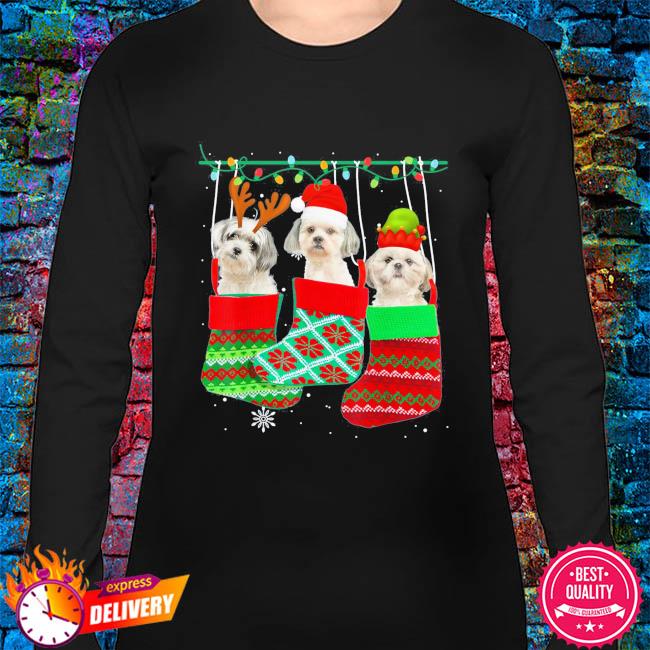 shih tzu christmas t shirt