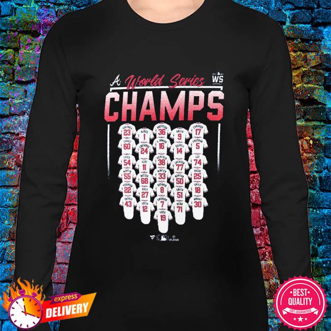Official MLB 2021 World Series Champions Atlanta Braves Milestone Jersey  Roster T-Shirt, hoodie, sweater, long sleeve and tank top