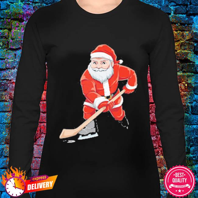 Bliksem vaccinatie Ezel Santa playing hockey Christmas shirt, hoodie, sweater, long sleeve and tank  top