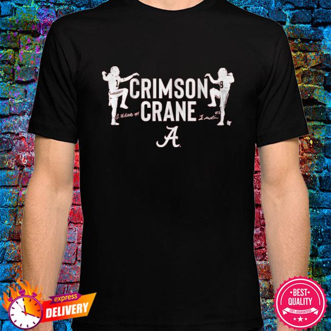 Alabama jameson williams and john metchie iii crimson crane t-shirt,  hoodie, sweater, long sleeve and tank top