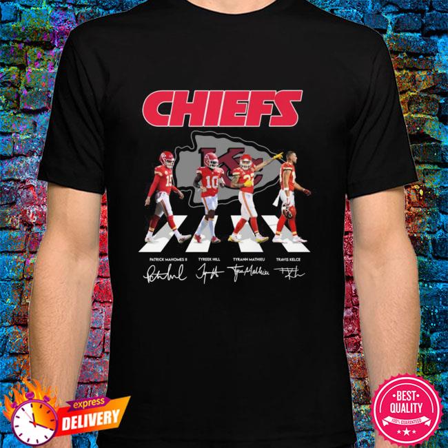 Kansas City Chiefs Abbey Road Patrick Mahomes Tyreek Hill signatures shirt