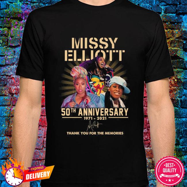 Missy Elliott 50th anniversary 1971 thank for memories signatures shirt, hoodie, sweater, long sleeve and tank top