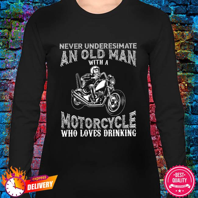 old man biker t shirt