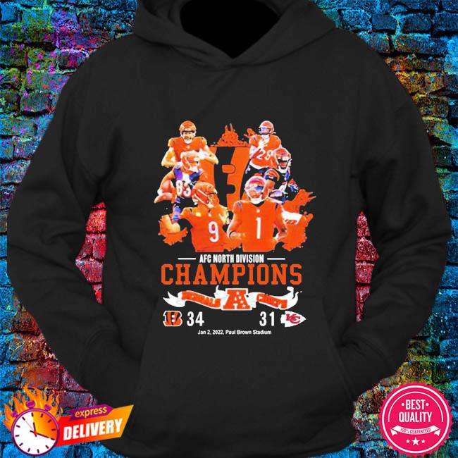 AFC North Division Champions Cincinnati Bengals 34-31 Chiefs Shirt, hoodie,  sweater, long sleeve and tank top