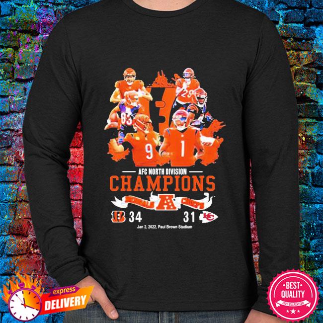 AFC North Division Champions Cincinnati Bengals 34-31 Chiefs Shirt, hoodie,  sweater, long sleeve and tank top