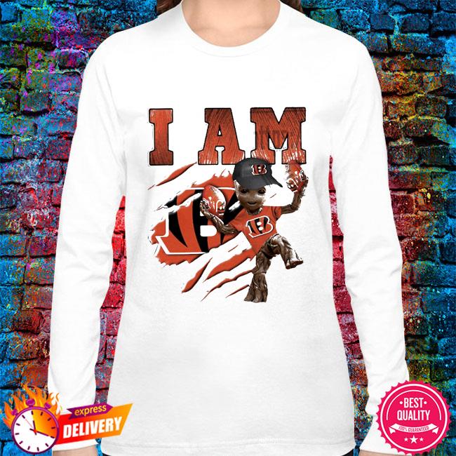 Baby groot I am cincinnati bengals new design shirt, hoodie, sweater, long  sleeve and tank top