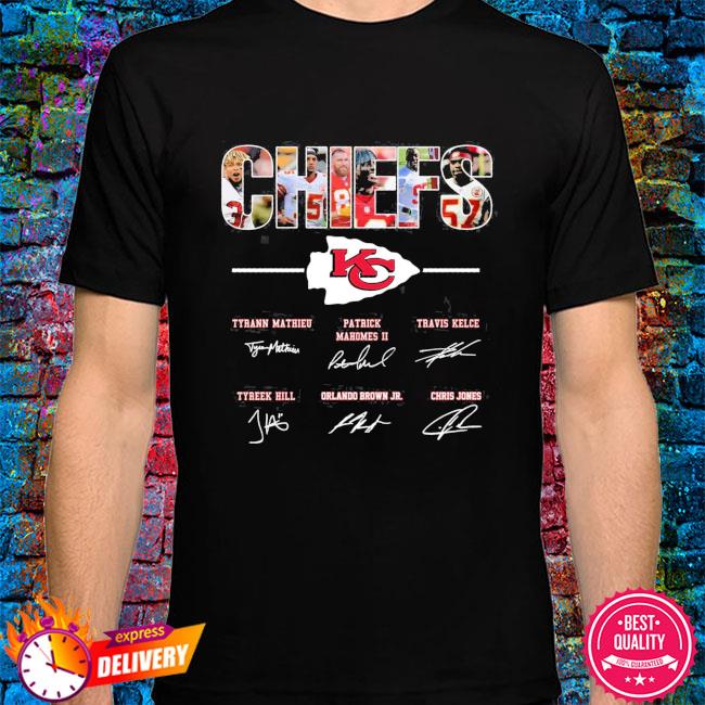 Kansas City Chiefs Tyrann Mathieu Patrick Mahomes Travis Kelce signatures  shirt, hoodie, sweater, long sleeve and tank top