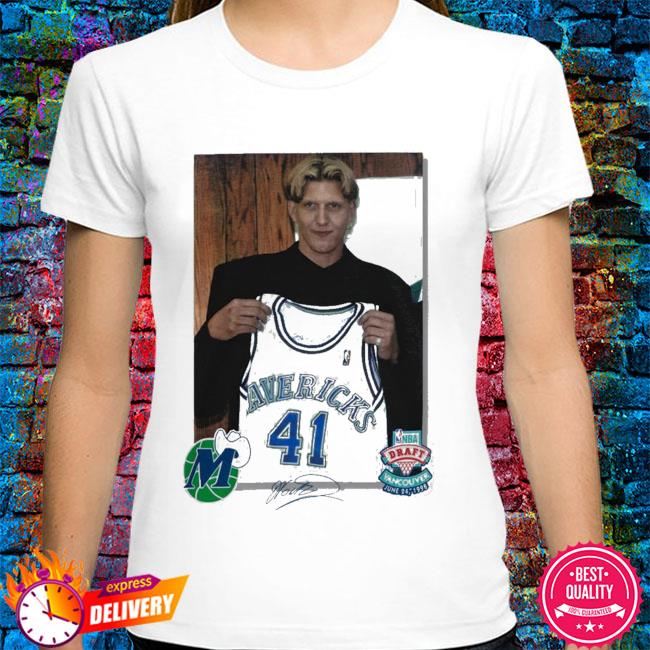 Mark Cuban Dallas Mavericks Mitchell & Ness Dirk Nowitzki Draft Jersey Shirt  - Teerockin