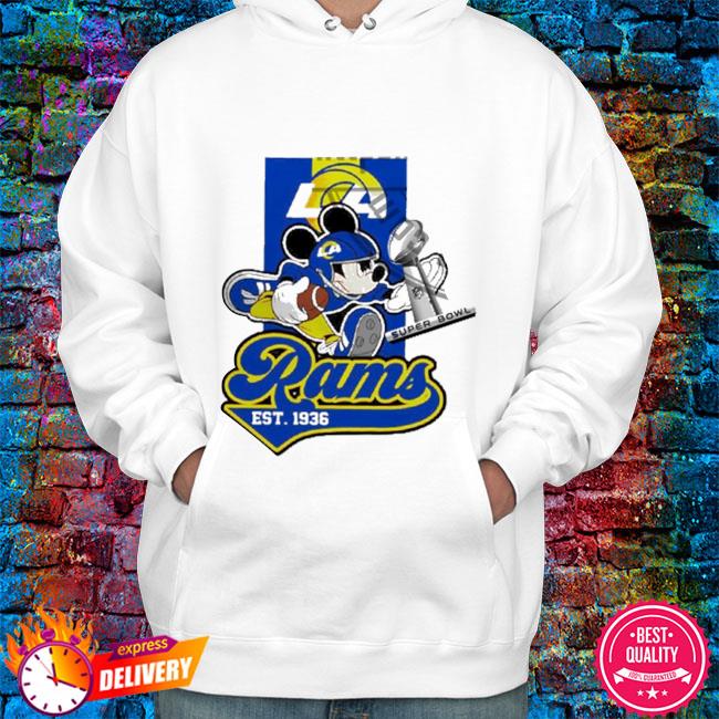 Mickey trophy super bowl 2022 los angeles rams shirt, hoodie, sweater, long  sleeve and tank top