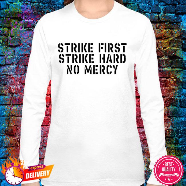 Strike First Strike Hard No Mercy T Shirt - Cobra Kai Adult Small - by Spencer's