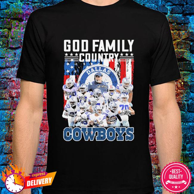 God family country Dallas Cowboys signatures American flag shirt, hoodie,  sweater, long sleeve and tank top