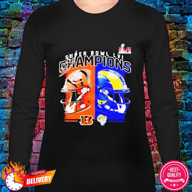 Cincinnati Bengals vs Los Angeles Rams Helmet 2022 Super Bowl LVI Champions  shirt,Sweater, Hoodie, And Long Sleeved, Ladies, Tank Top