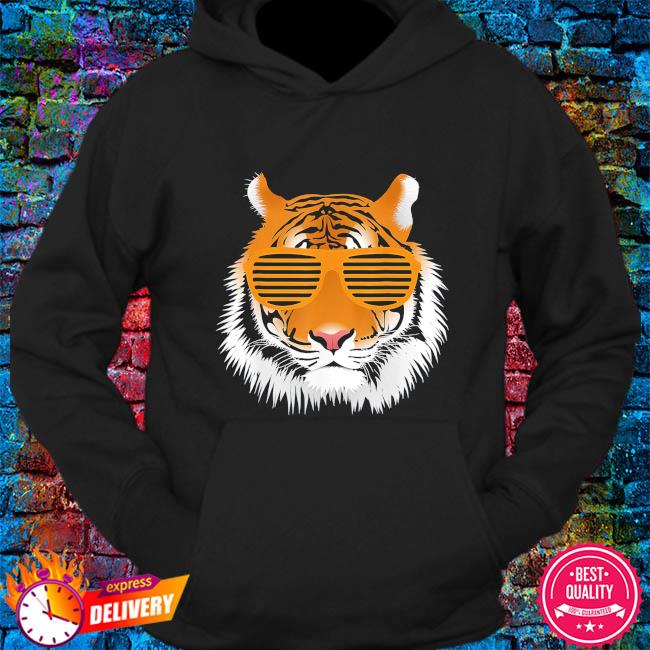 : Cool Bengal Tiger with Sunglasses Pullover Hoodie