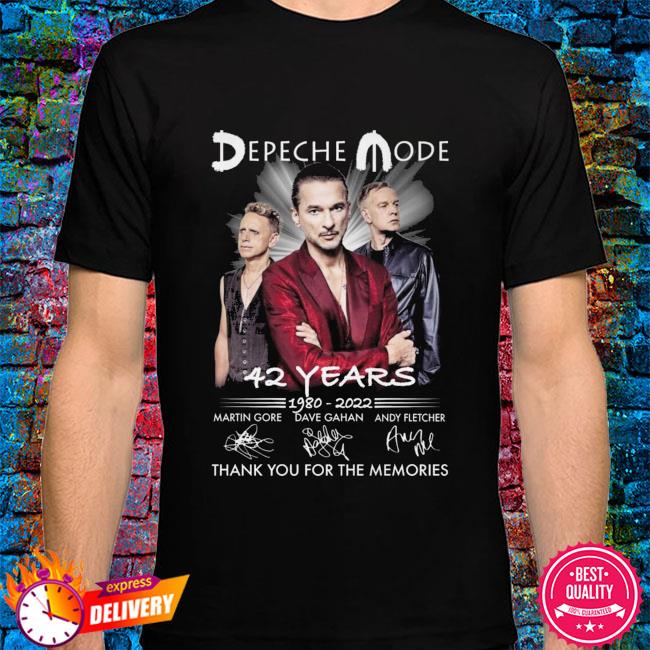 Depeche Mode 42 years 1980 2022 thank you for the memories signatures shirt  - Kingteeshop