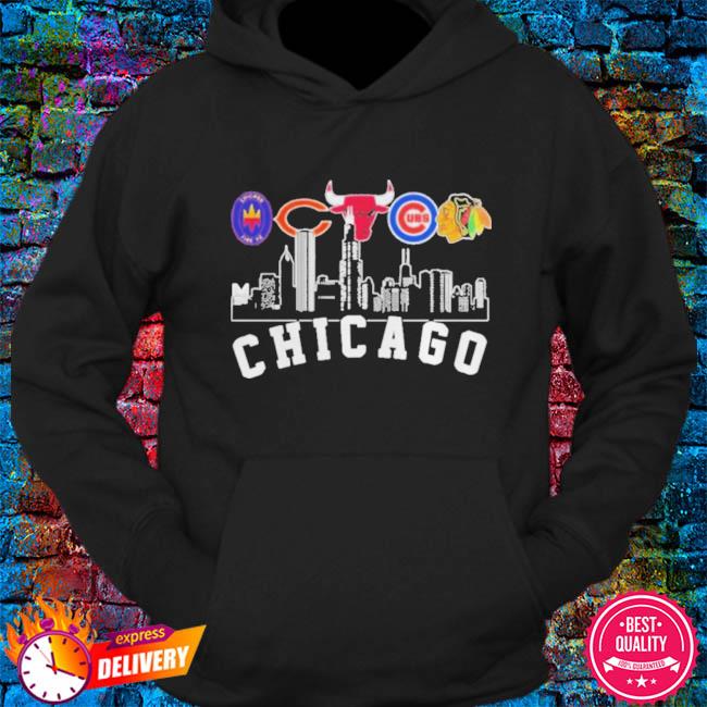 Logo Chicago bears chicago bulls chicago blackhawks and Chicago Cubs shirt,  hoodie, longsleeve, sweater