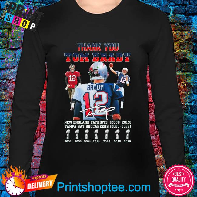 Thank You Tom Brady Patriots And Tom Brady buccaneers signature shirt,  hoodie, sweater, long sleeve and tank top