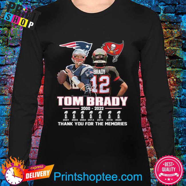 12 Tom Brady 2000 2022 Thank You For The Memories Signatures Shirt