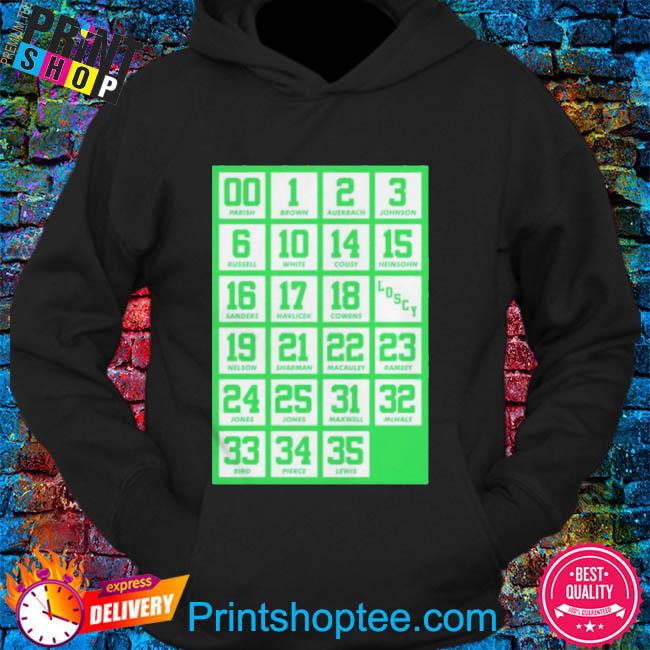 Boston Celtics Retired Numbers shirt, hoodie, sweater, long sleeve and tank  top