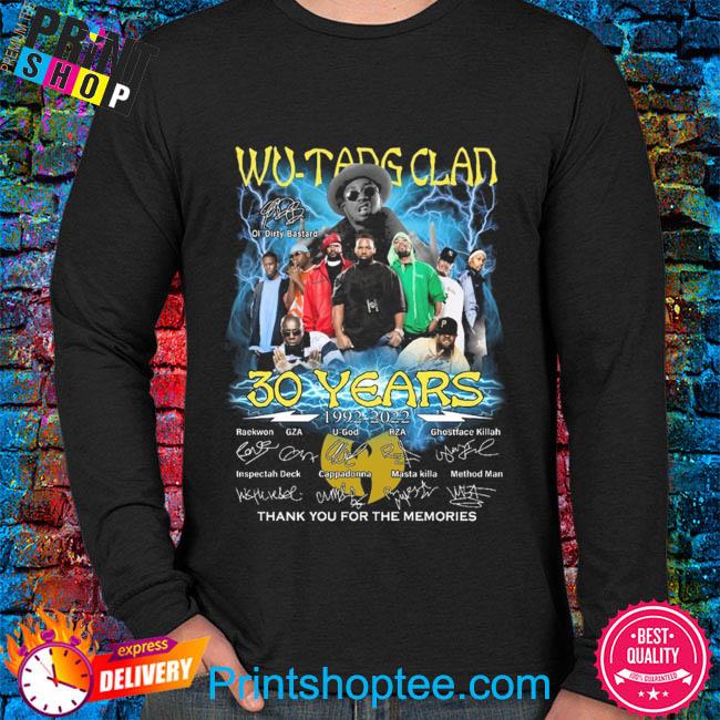 Wu-Tang Clan 30 years 1992 2022 thank you for the memories signatures shirt,  hoodie, sweater, long sleeve and tank top