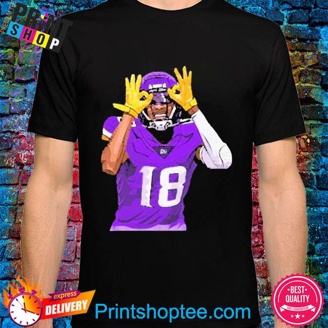 Minnesota Vikings Road Name & Number T-Shirt - Justin Jefferson