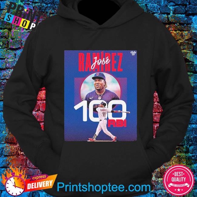 Jose ramirez 100 rbi in cleveland guardians shirt, hoodie, longsleeve tee,  sweater