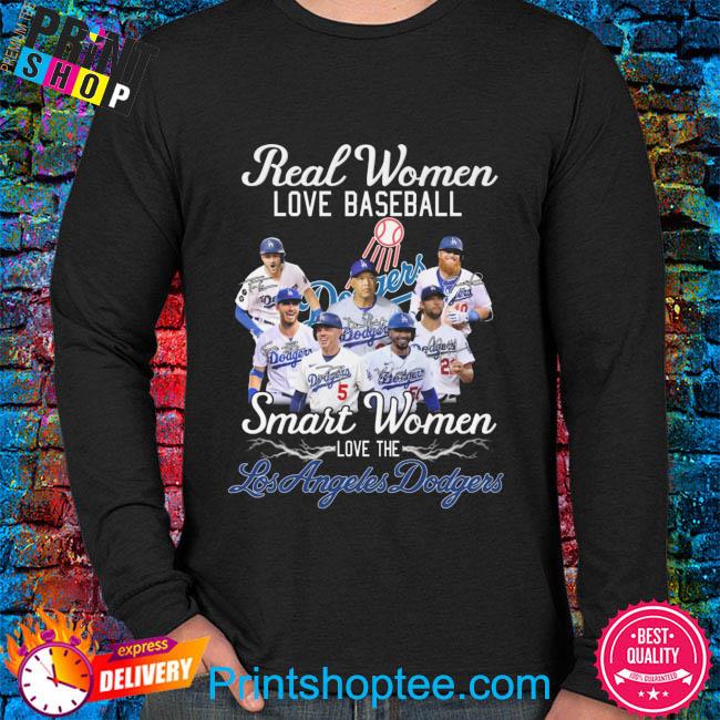 Real women love baseball smart women love the los angeles dodgers  signatures shirt, hoodie, sweater, long sleeve and tank top