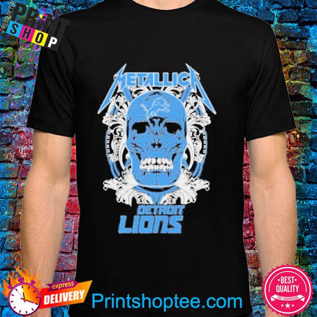 Skull Metallica Detroit Lions Shirt - High-Quality Printed Brand