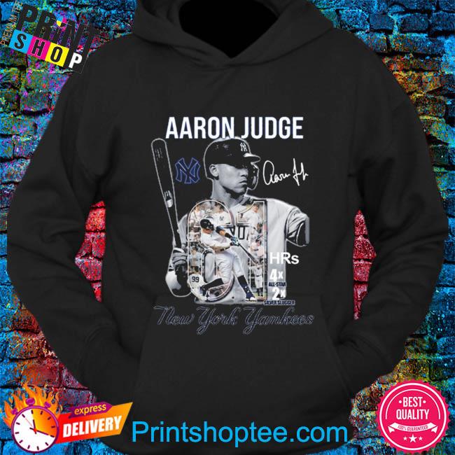 Official New York Yankees Aaron Judge 61 signature s hoodie
