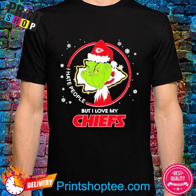2022 The Grinch I Hate People But I Love My Kansas City Chiefs Christmas T-Shirt