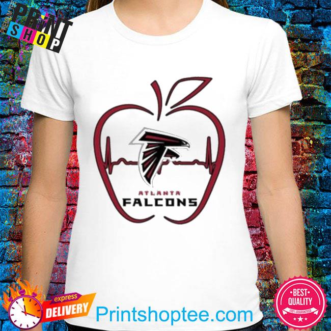 Apple Heartbeat Teacher Symbol Atlanta Falcons T-Shirt