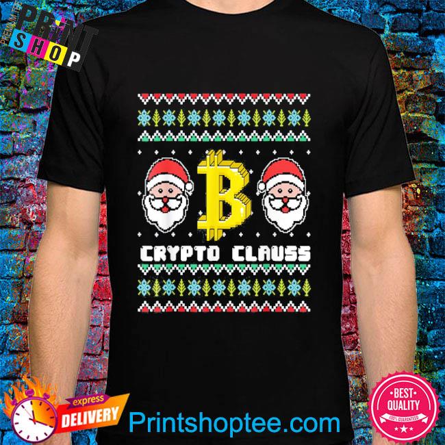Crypto santa claus bitcoin ho ho hodl ugly sweater outfit shirt