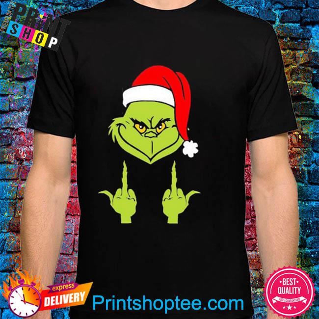 Funny Santa grinch middle finger Christmas sweater