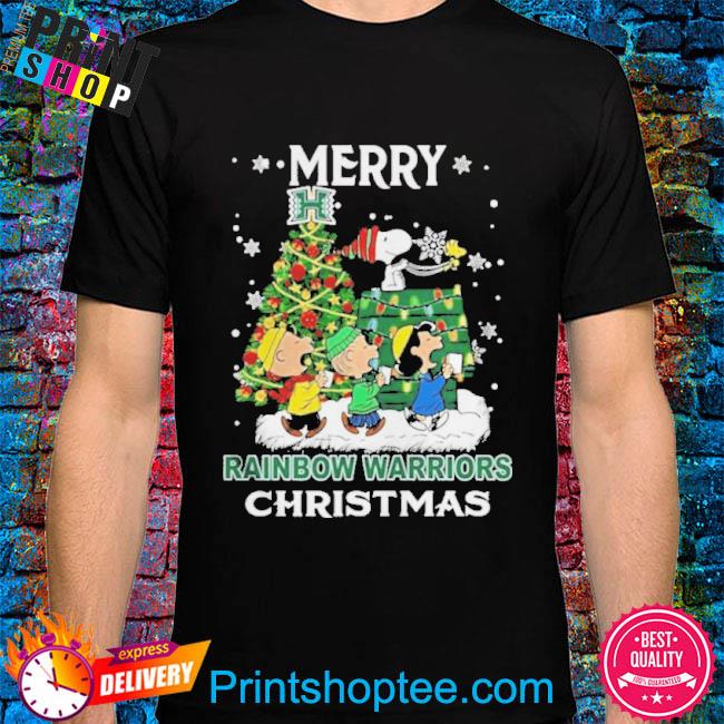 Funny Snoopy and Friends Merry Discover Cool Hawaii Rainbow Warriors Christmas shirt