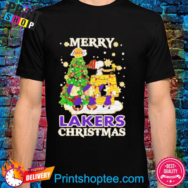 Funny Snoopy and friends merry los angeles lakers Christmas sweater
