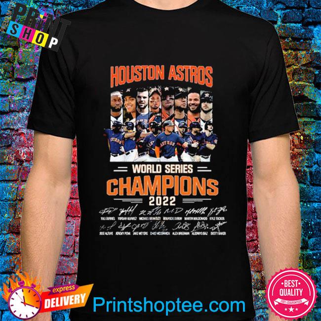 Houston astros world series champions 2022 signatures shirt