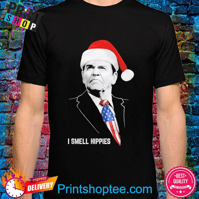 I Smell Hippies Santa Hat Christmas 2022 shirt