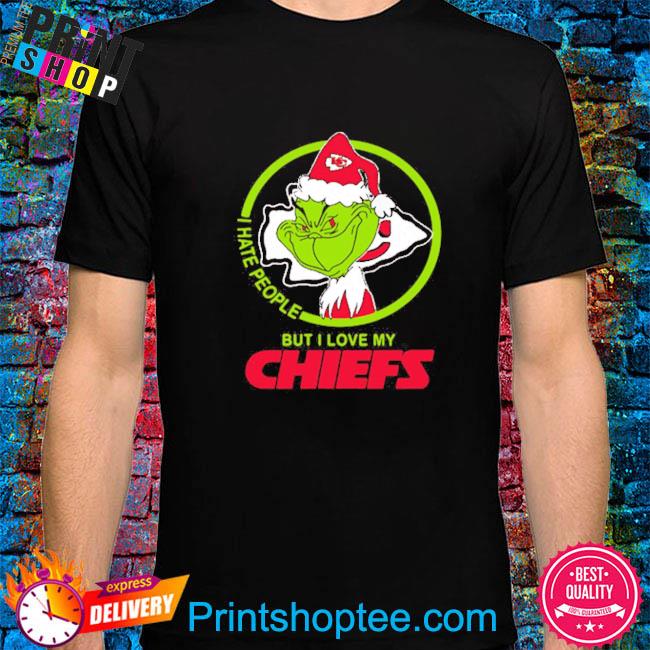 Grinch Hand Holding Kansas City Chiefs Christmas T-Shirt - TeeNavi