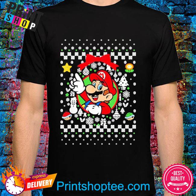 Mario Graphic Super Mario Classic Ugly Christmas T-Shirt