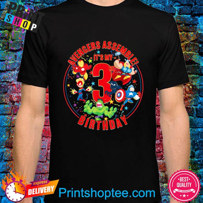 Marvel avengers assemble it's my 3rd birthday shirt