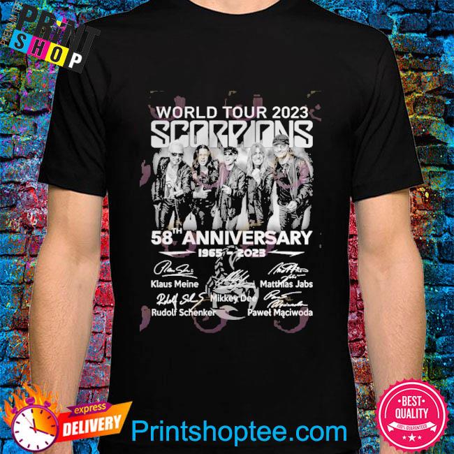 Official World Tour 2023 Scorpions 58th Anniversary 1965 – 2023 T-Shirt