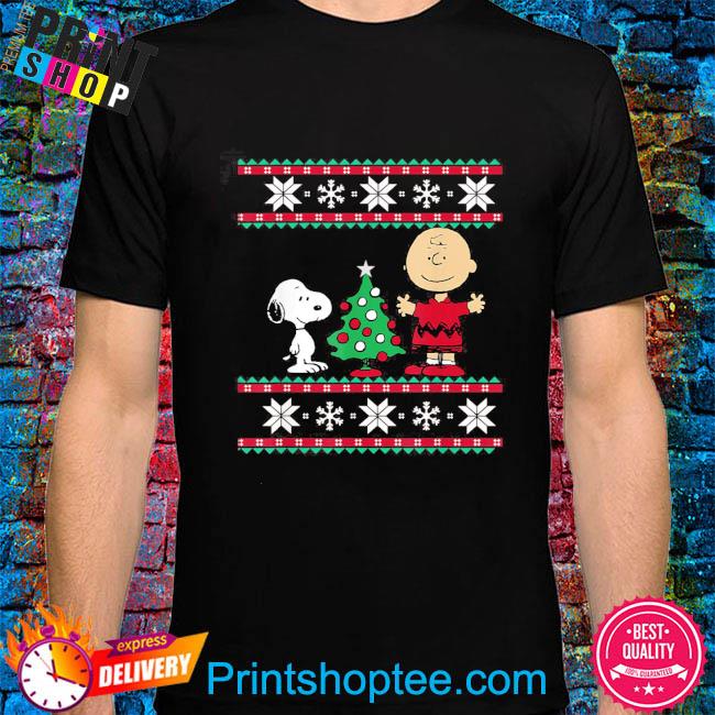 Peanuts Snoopy And Charlie Christmas Tree shirt